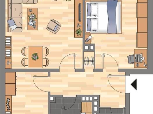 Wohnung zur Miete 409 € 3 Zimmer 62,3 m² 1. Geschoss frei ab 01.10.2026 Allmersstraße 34 Neuengroden Wilhelmshaven 26386