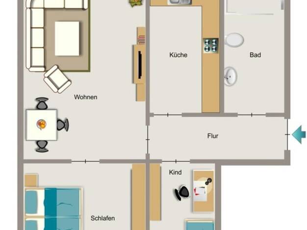 Wohnung zur Miete 696 € 3,5 Zimmer 66,3 m² EG Walkmühlenweg 9 Huckarde Huckarde 44369