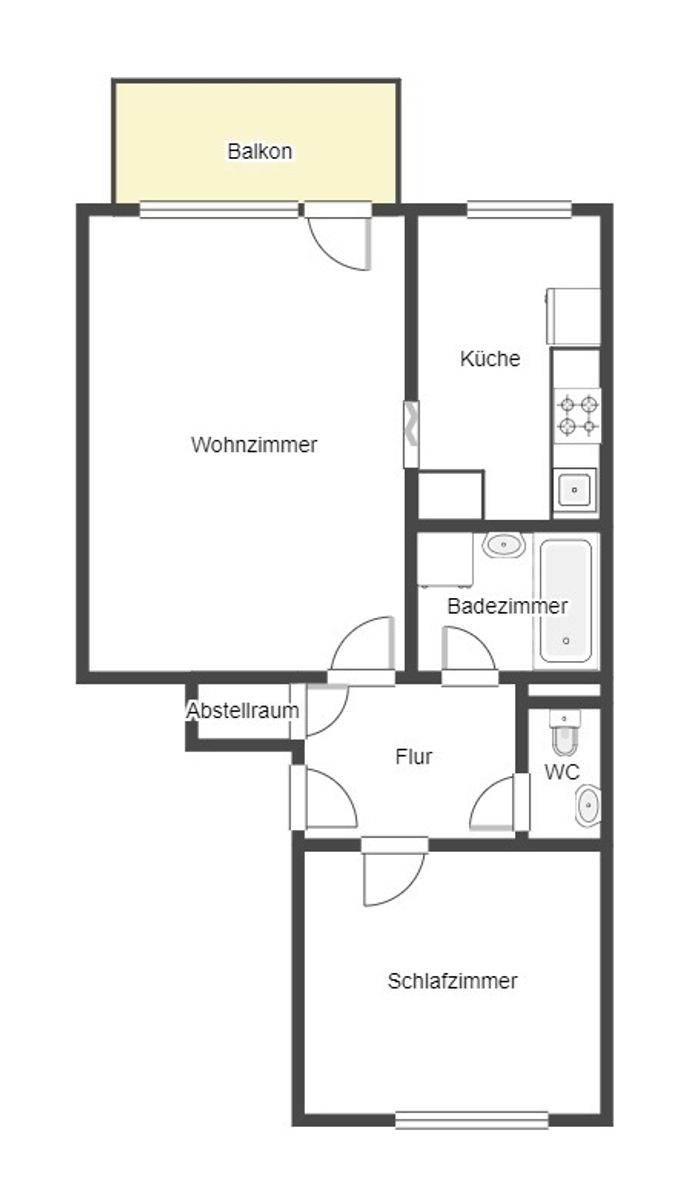 Wohnung zum Kauf 159.000 € 2 Zimmer 58 m²<br/>Wohnfläche 1.<br/>Geschoss Nordstadt Schwetzingen 68723