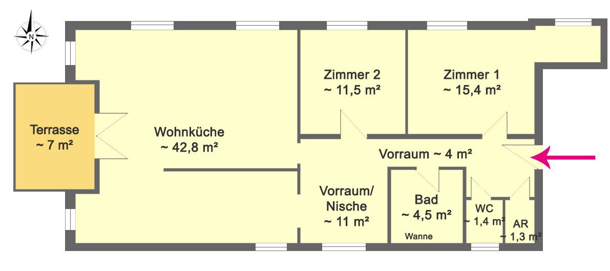 Terrassenwohnung zum Kauf 495.000 € 3 Zimmer 93 m²<br/>Wohnfläche Wien 1170