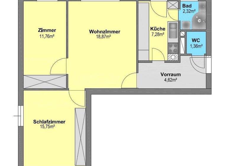 Wohnung zum Kauf 89.000 € 3 Zimmer 60 m² 1. Geschoss Voitsberg 8570