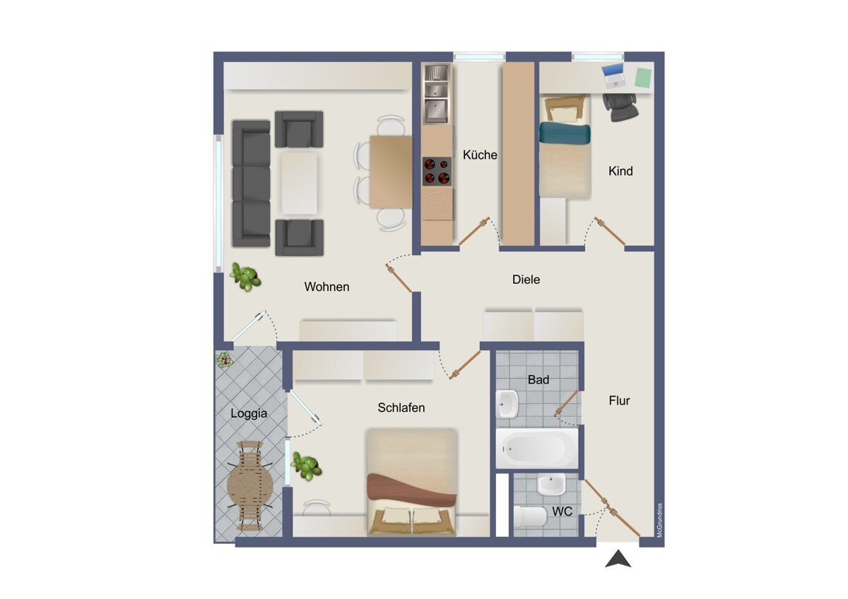 Wohnung zum Kauf 319.000 € 3 Zimmer 86,3 m²<br/>Wohnfläche 7.<br/>Geschoss 01.03.2025<br/>Verfügbarkeit Neureut - Südlicher Teil Karlsruhe / Neureut 76149