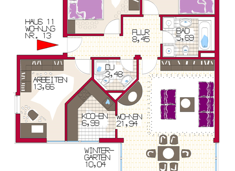 Wohnung zum Kauf provisionsfrei als Kapitalanlage geeignet 519.900 € 4 Zimmer 98,1 m² Pfarrer-Neumair-Str. 5 Burgerfeld Wasserburg am Inn 83512