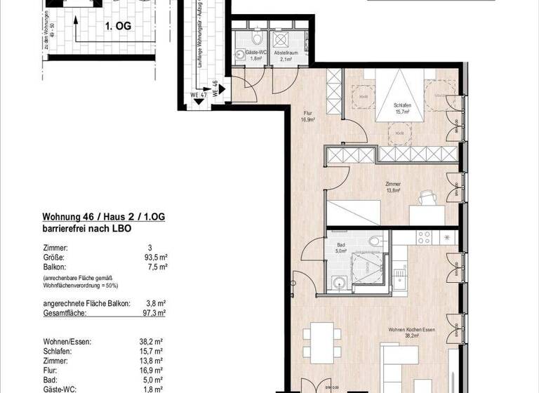 Wohnung zum Kauf - Erstbezug provisionsfrei 525.000 € 3 Zimmer 97,3 m² 1. Geschoss Buchholz 21244