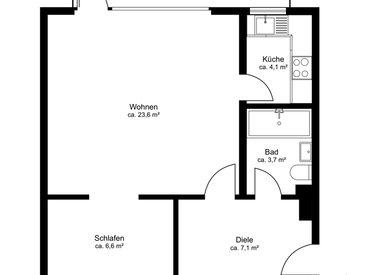 Wohnung zum Kauf 280.000 € 1,5 Zimmer 49 m² EG frei ab sofort Osdorf Hamburg 22549
