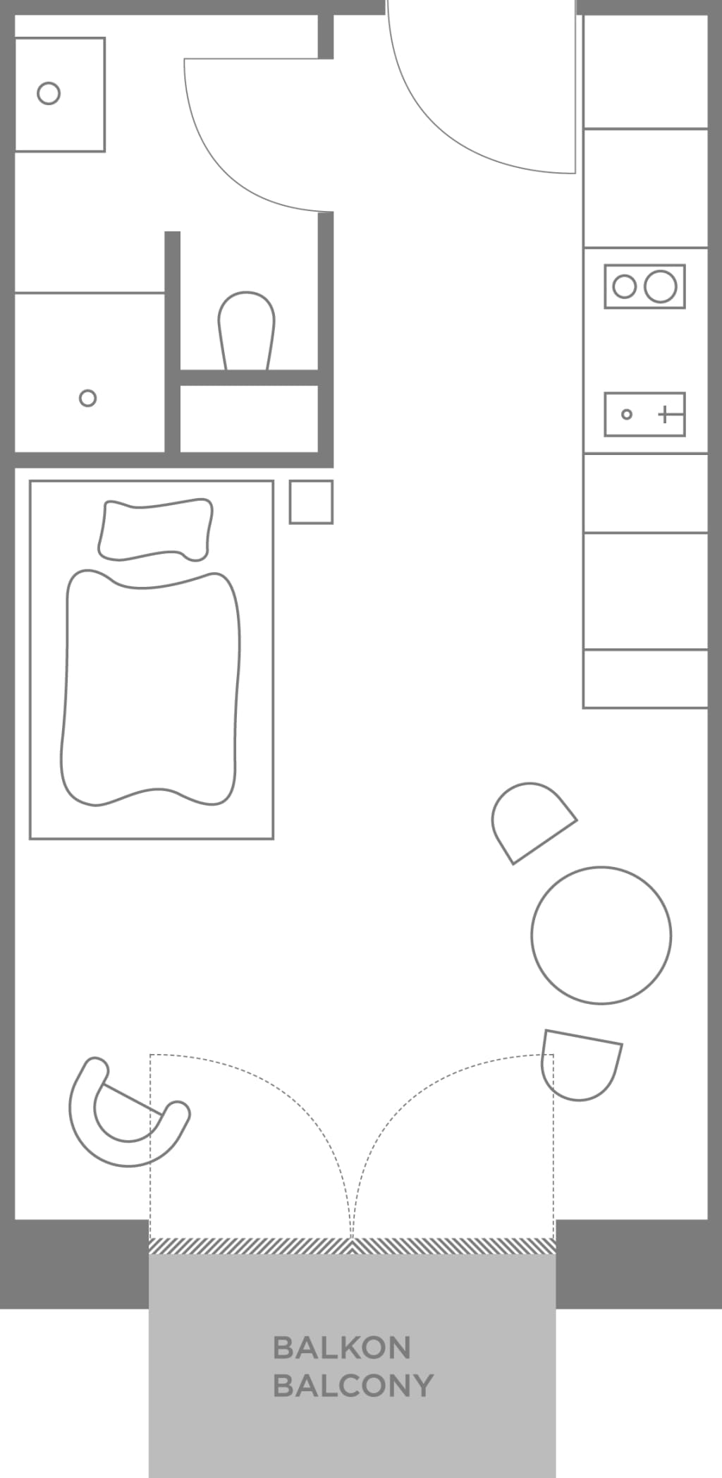 Wohnung zur Miete Wohnen auf Zeit 1.565 € 1 Zimmer 23 m²<br/>Wohnfläche 08.01.2025<br/>Verfügbarkeit Gneisenaustraße Alt Moosach München 80992