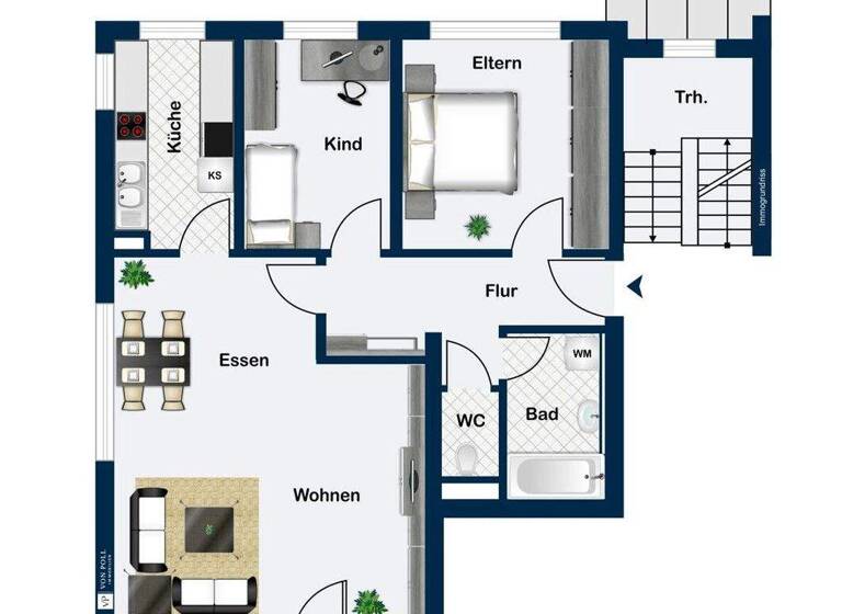 Wohnung zum Kauf 275.000 € 3,5 Zimmer 78 m² 1. Geschoss Waiblingen Waiblingen / Beinstein 71334