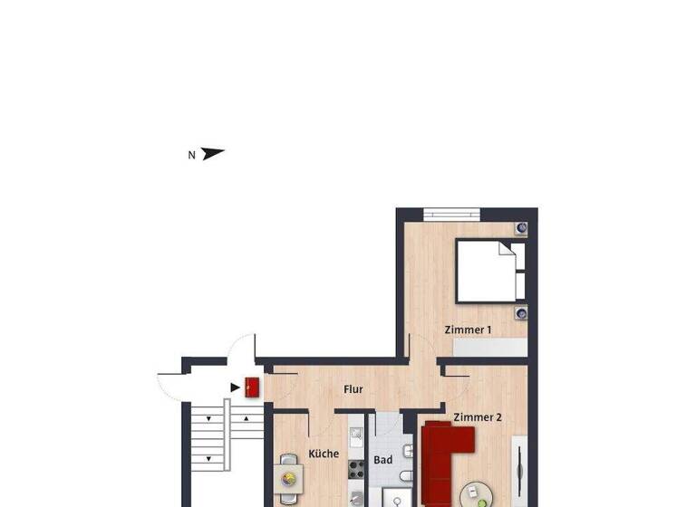 Wohnung zur Miete nur mit Wohnberechtigungsschein 376 € 2 Zimmer 50,3 m² 1. Geschoss frei ab sofort Schubertring 4 Hohenstein Wolfsburg 38440