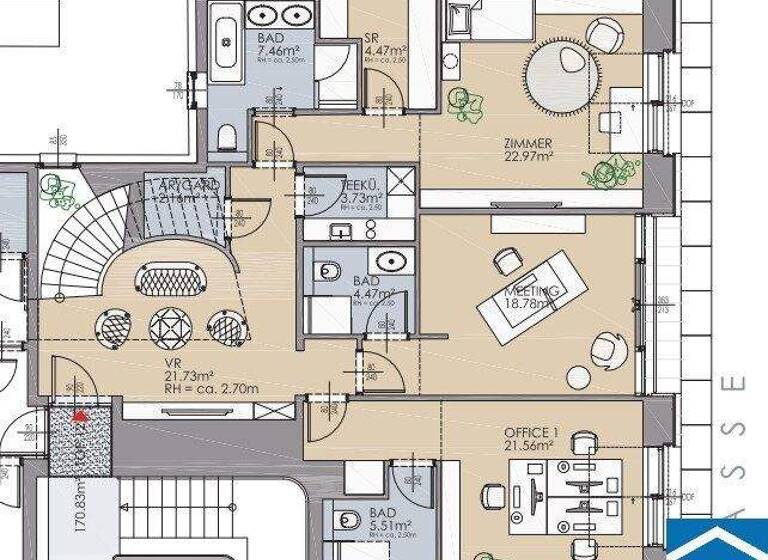 Wohnung zur Miete 4.346 € 4 Zimmer 170,8 m² Operngasse Wien 1010
