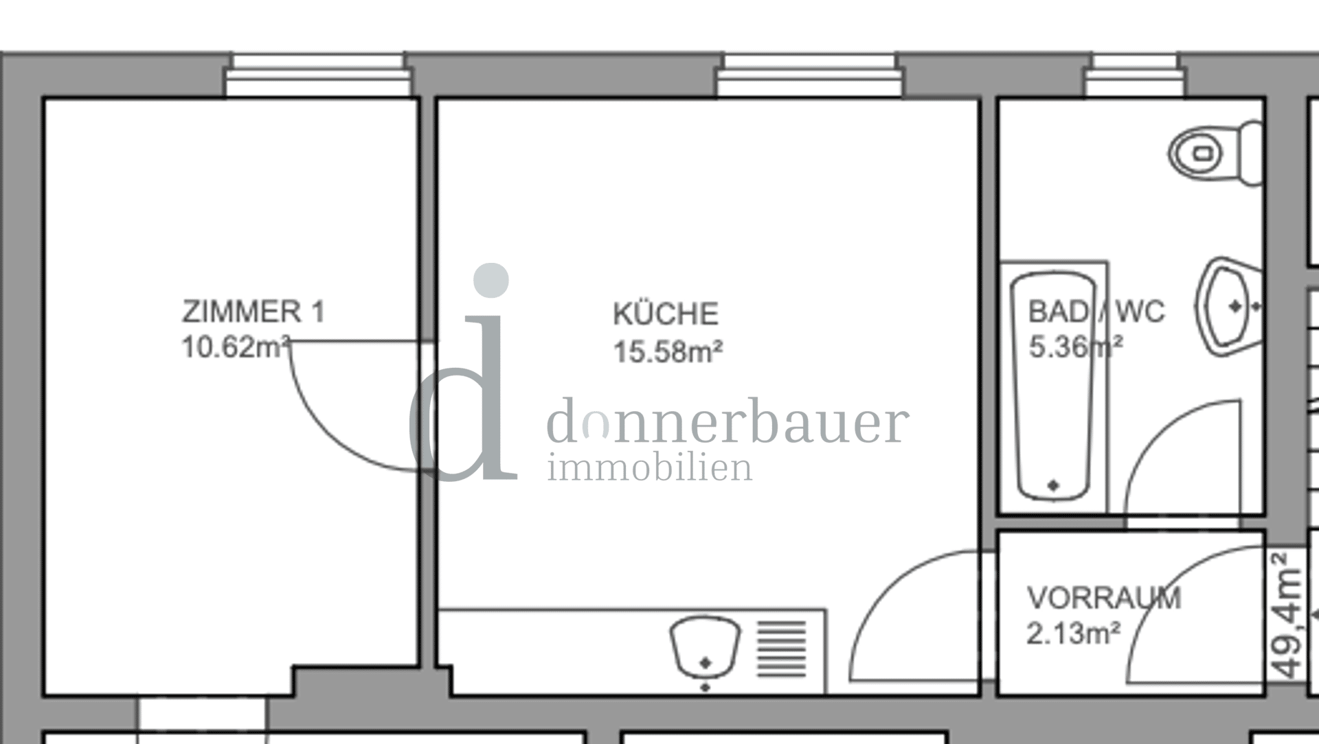 Wohnung zur Miete 520 € 2 Zimmer 49,4 m²<br/>Wohnfläche EG<br/>Geschoss 01.04.2025<br/>Verfügbarkeit Kapfenberg 8605