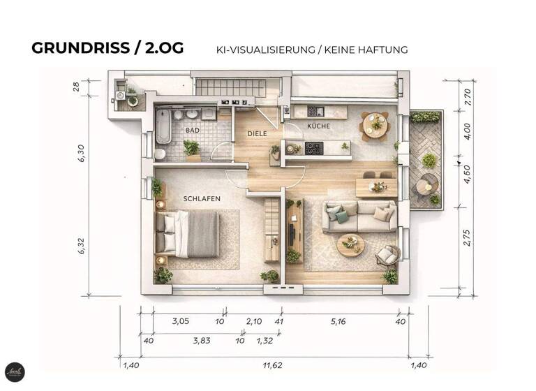 Wohnung zum Kauf 275.000 € 2 Zimmer 66,9 m² 2. Geschoss Babelsberg Nord Potsdam 14482