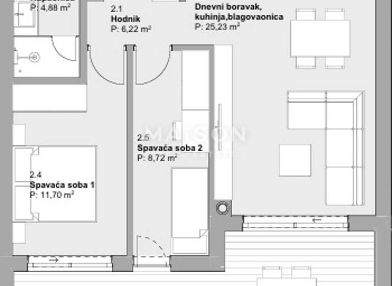 Wohnung zum Kauf 365.000 € 3 Zimmer Vodice 22211