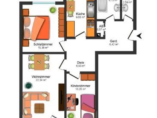 Wohnung zur Miete 830 € 3 Zimmer 80,5 m² Geschoss 2/4 Donauwörth 86609