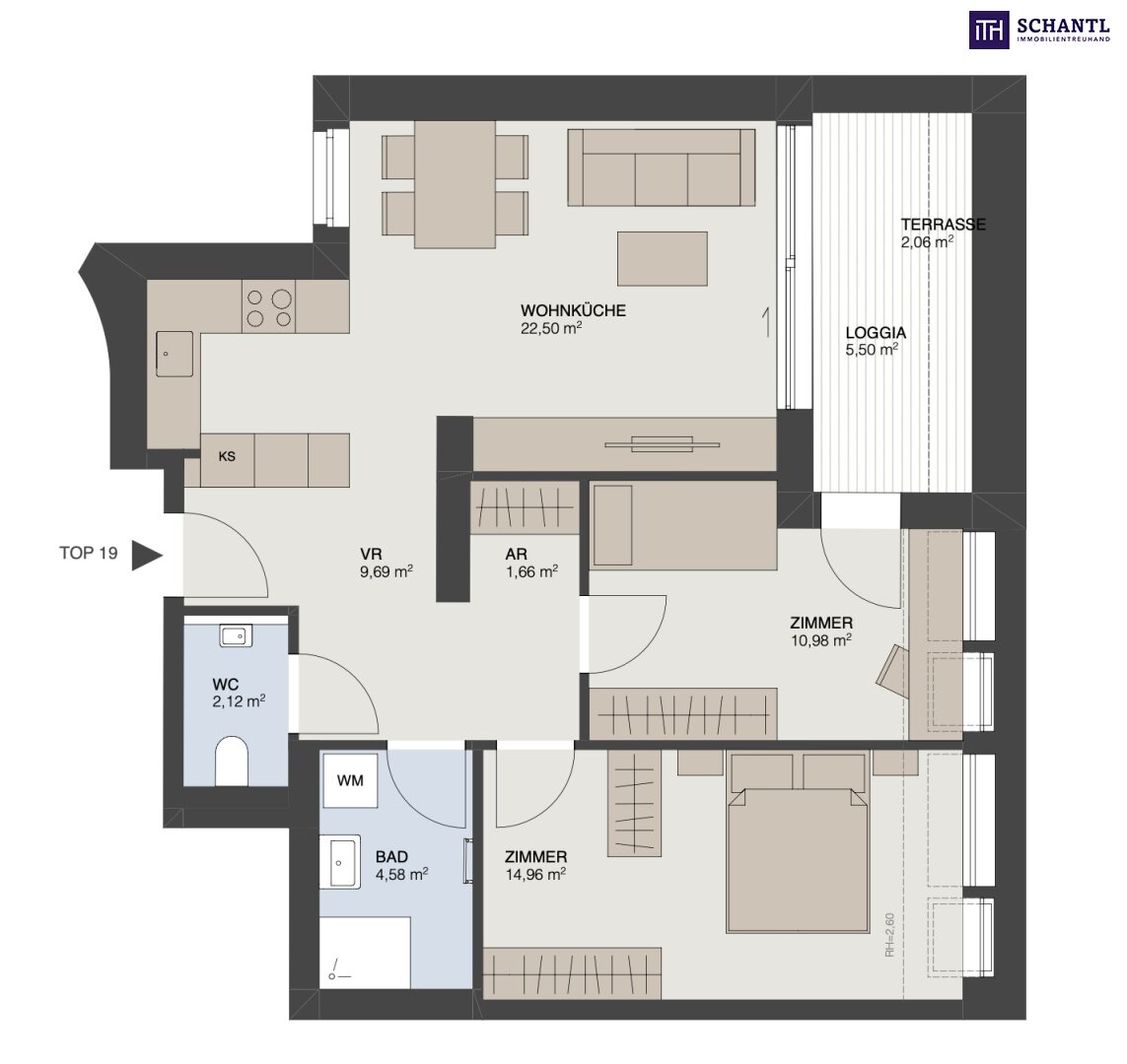 Wohnung zum Kauf 1.048.000 € 3 Zimmer 66,6 m²<br/>Wohnfläche 4.<br/>Geschoss Fuhrmannsgasse Wien 1080