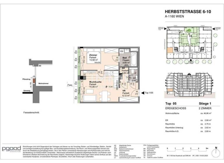 Wohnung zum Kauf 290.400 € 2 Zimmer 46,9 m² EG frei ab 01.09.2028 Wien 1160