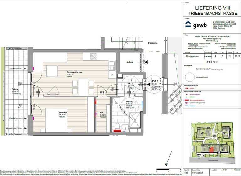 Wohnung zum Kauf - Erstbezug provisionsfrei 379.106 € 2 Zimmer 53,2 m² 1. Geschoss Triebenbachstraße 22 Liefering II Salzburg(Stadt) 5020