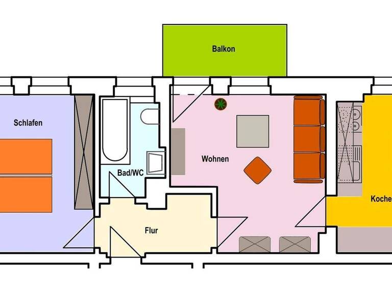 Wohnung zur Miete 293 € 2 Zimmer 49,7 m² 2 Geschosse frei ab 01.05.2026 Kopernikusstraße 17 b Glauchau 08371