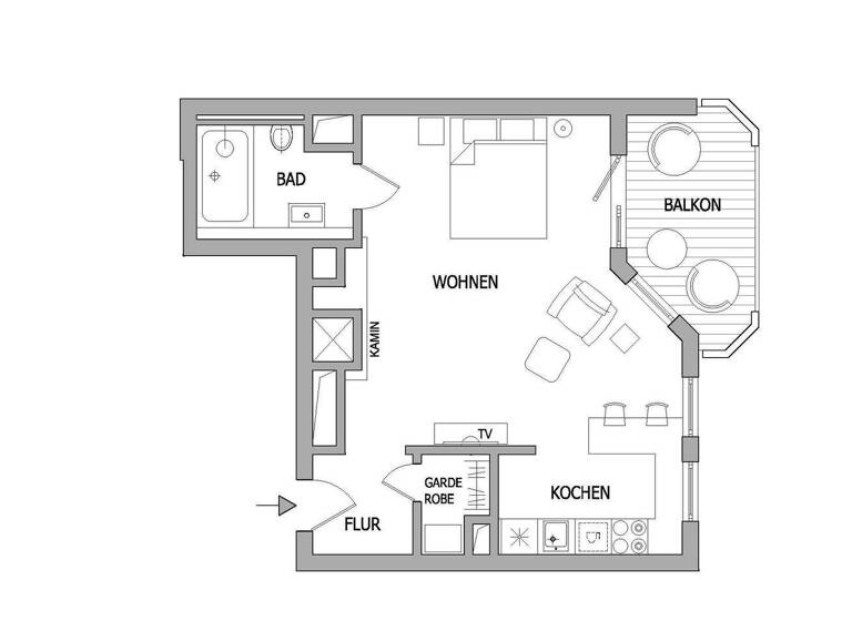 Studio zur Miete 1.750 € 1 Zimmer 45 m² 2. Geschoss frei ab sofort Westend-Süd Frankfurt am Main 60323