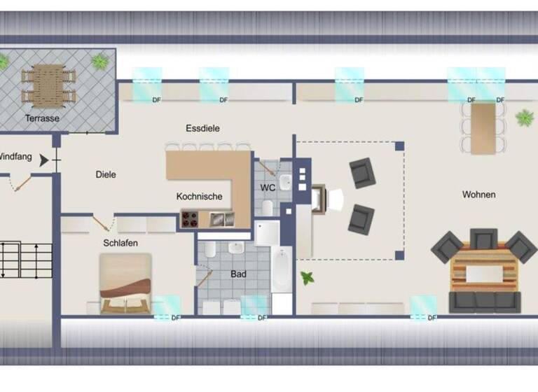 Loft zur Miete 950 € 2 Zimmer 112,2 m² frei ab sofort Benderstr. 15 Hermges Mönchengladbach / Hardterbroich 41065