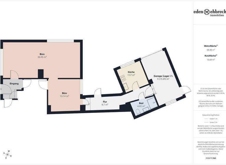 Bürofläche zur Miete 10,95 € 2 Zimmer 47,2 m² Bürofläche Edewecht 26188