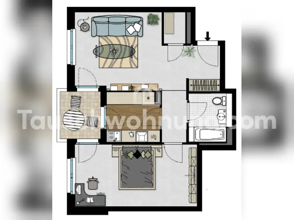 Wohnung zur Miete 850 € 2 Zimmer 59 m²<br/>Wohnfläche 4.<br/>Geschoss Fechenheim Frankfurt am Main 60314