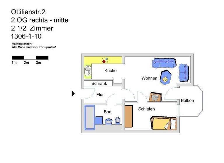 Wohnung zur Miete nur mit Wohnberechtigungsschein 247 € 2,5 Zimmer 45,8 m² 2. Geschoss Ottilienstr. 2 Neustadt Gelsenkirchen 45879