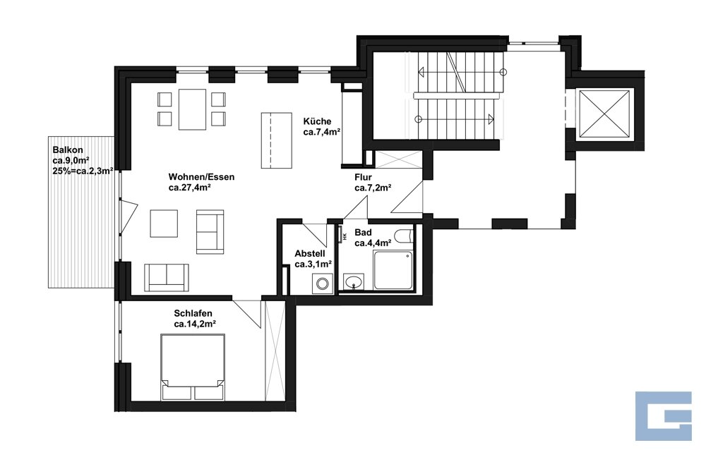 Wohnung zum Kauf provisionsfrei 466.157 € 2 Zimmer 66 m²<br/>Wohnfläche 1.<br/>Geschoss Altheikendorf Heikendorf 24226