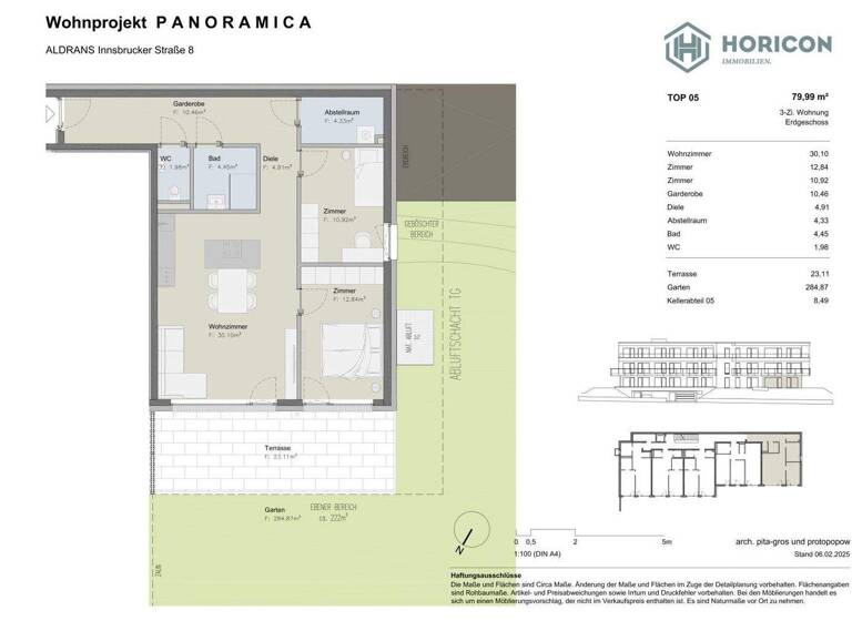Wohnung zum Kauf 748.000 € 3 Zimmer 80 m² EG Aldrans 6071