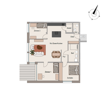 Wohnung zum Kauf - Neubau provisionsfrei 622.900 € 4 Zimmer 114,1 m² 1. Geschoss Hauptstraße 62 Neckarwestheim 74382