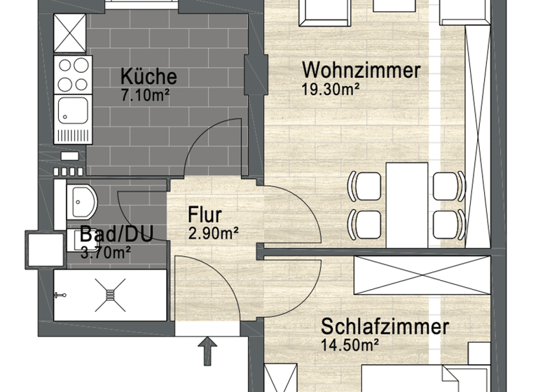 Wohnung zum Kauf 120.000 € 2 Zimmer 50 m²<br/>Wohnfläche Dachgeschoss<br/>Geschoss Eichelkamp Wolfsburg 38440