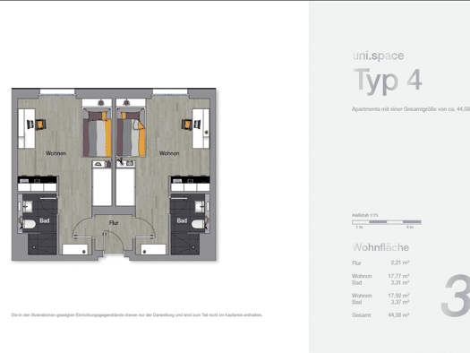 Wohnung zum Kauf provisionsfrei 98.600 € 1 Zimmer 22 m² Geschoss 4/5 Ostring 80 Wesertor Wesertor 34125