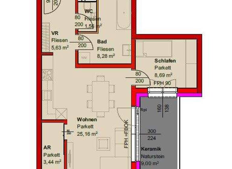 Wohnung zum Kauf - Erstbezug provisionsfrei 283.147 € 3 Zimmer 66,8 m² 2. Geschoss Nettingsdorf 4053