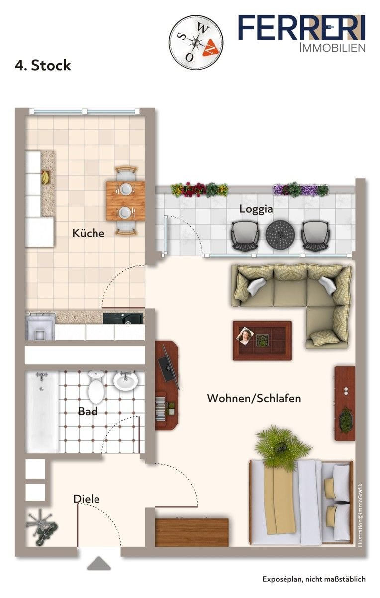 Wohnung zum Kauf 99.800 € 1 Zimmer 46,2 m²<br/>Wohnfläche 4.<br/>Geschoss Gonsenheim Mainz / Gonsenheim 55124