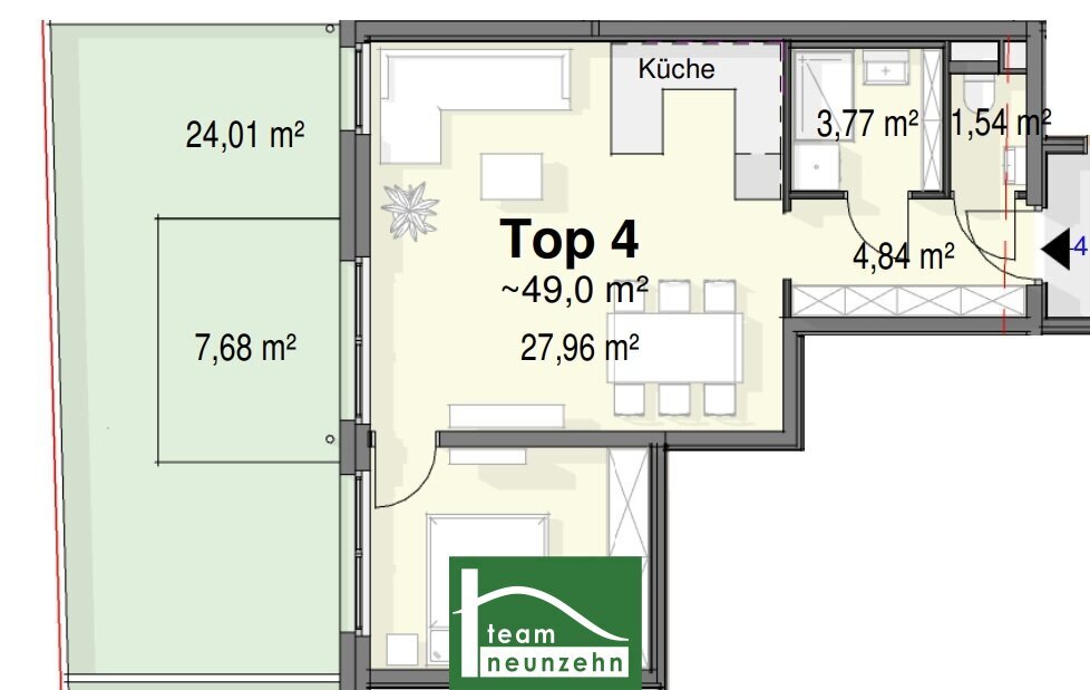 Wohnung zum Kauf 207.586 € 2 Zimmer 49,7 m²<br/>Wohnfläche EG<br/>Geschoss Bahnhofstraße 22 Strasshof an der Nordbahn 2231