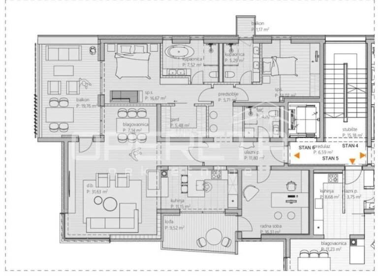 Wohnung zum Kauf 618.862 € 4 Zimmer 167 m² 1. Geschoss Varazdin