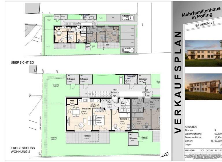 Wohnung zum Kauf - Erstbezug 405.600 € 3 Zimmer 60,4 m² EG Polling in Tirol 6404