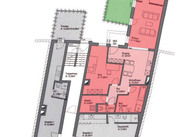 Wohnung zur Miete 1.160 € 3 Zimmer 96,6 m² EG frei ab 01.05.2026 Johannesstraße 32 Altstadt Erfurt 99084