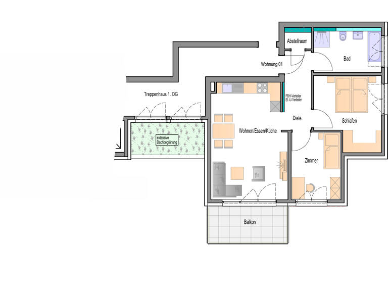 Wohnung zum Kauf provisionsfrei 401.500 € 3 Zimmer 72,2 m²<br/>Wohnfläche 1.<br/>Geschoss Badstraße 12 Aidlingen Aidlingen 71134