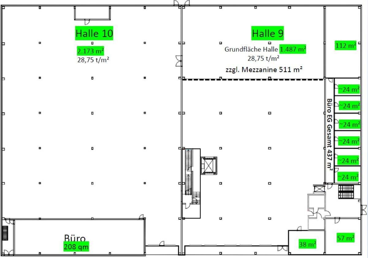 Lagerhalle zur Miete 6,10 € 3.660 m²<br/>Lagerfläche ab 3.660 m²<br/>Teilbarkeit Bismarck Gelsenkirchen 45889