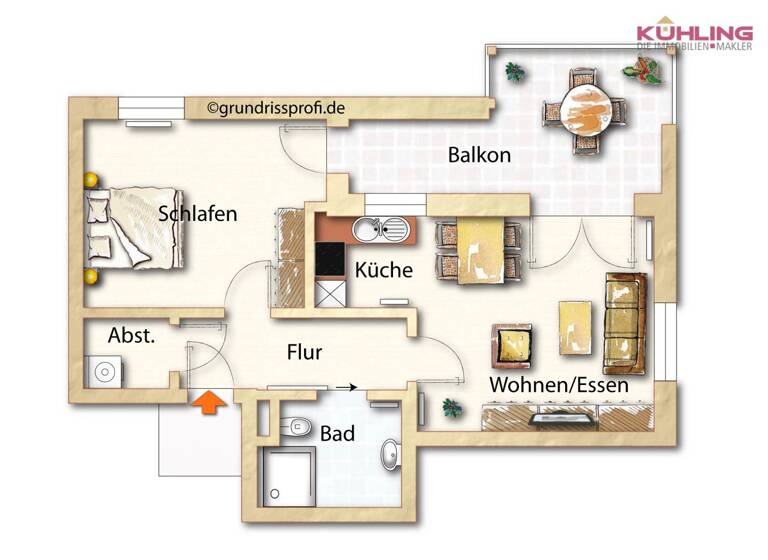 Wohnung zum Kauf 165.000 € 1 Zimmer 57 m²<br/>Wohnfläche Großenkneten Großenkneten 26197