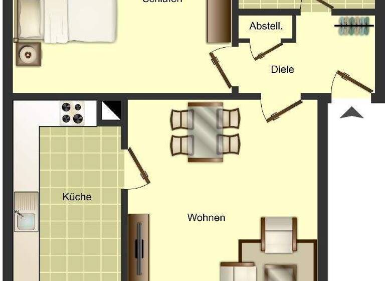 Wohnung zur Miete 421 € 2,5 Zimmer 46,7 m² 1. Geschoss Röntgenstraße 12 Innenstadt Ahlen 59227