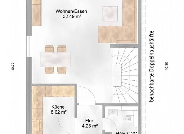 Doppelhaushälfte zum Kauf 687.200 € 6 Zimmer 136 m² 800 m² Grundstück Denzingen Günzburg-Denzingen 89312