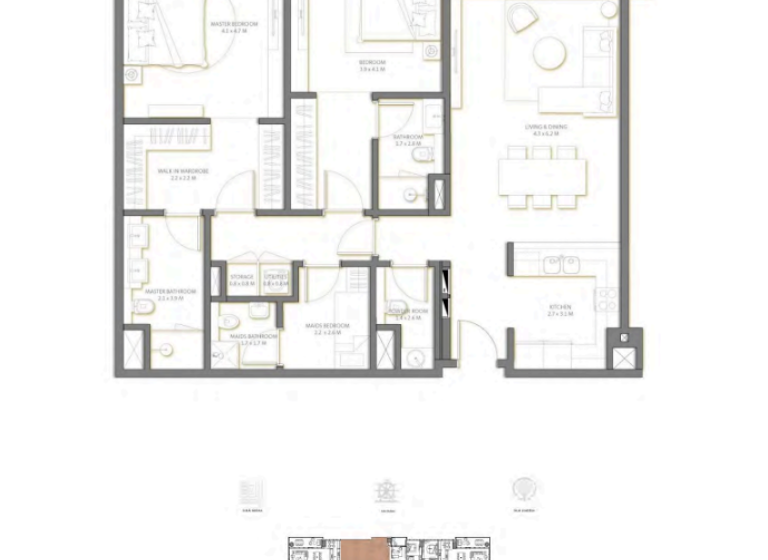 Wohnung zum Kauf 1.526.754 € 4 Zimmer 143,7 m² Dubai