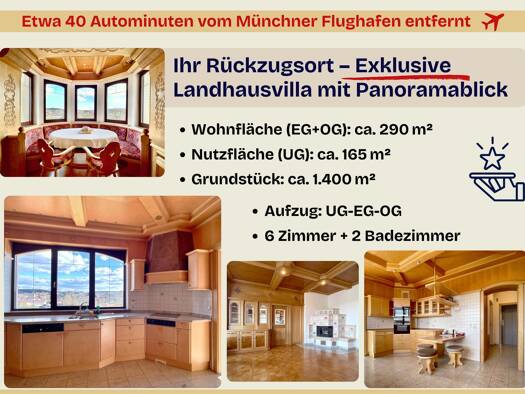 Einfamilienhaus zum Kauf 1.250.000 € 6 Zimmer 290 m² 1.400 m² Grundstück Freising 85354