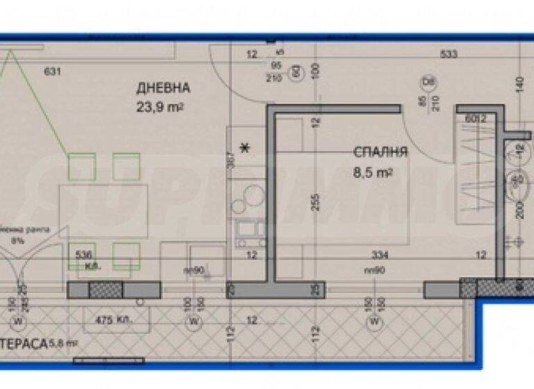 Studio zum Kauf 136.098 € 2 Zimmer 75,6 m² Plovdiv