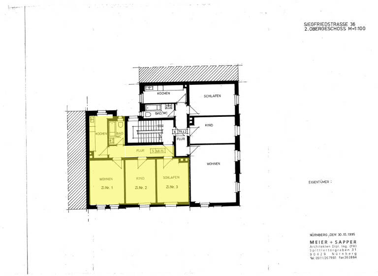 Wohnung zur Miete 900 € 3 Zimmer 72 m² 2. Geschoss Siegfriedstraße 36 Bleiweiß Nürnberg 90461