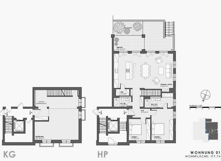 Maisonette zum Kauf - Erstbezug provisionsfrei 1.690.000 € 4 Zimmer 177 m² EG Rhumeweg 19 Zehlendorf Berlin 14163