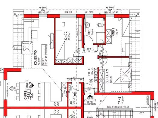 Wohnung zur Miete - Erstbezug 1.260 € 4 Zimmer 101 m² Geschoss 2/2 frei ab 01.09.2025 Beckingen Beckingen 66701