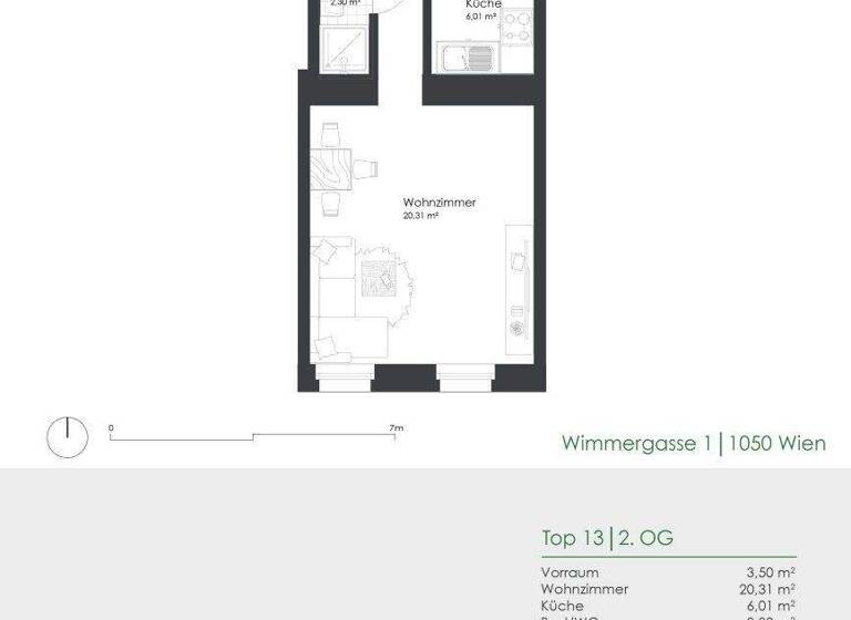 Wohnung zum Kauf 150.000 € 2 Zimmer 32,1 m² 2. Geschoss Wien 1050