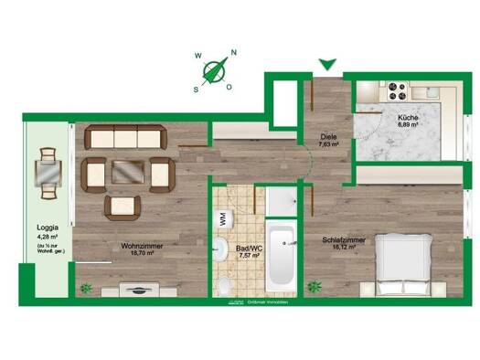 Wohnung zur Miete 900 € 2 Zimmer 59,1 m² Gartenberg Geretsried 82538